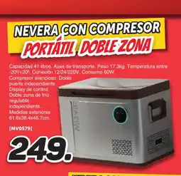 Mandatelo.com Nevera con compresor portátil doble zona oferta