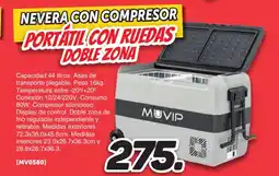 Mandatelo.com Nevera con compresor portatil con ruedas doble zona oferta