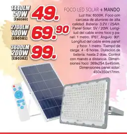 Mandatelo.com Foco led solar + mando oferta