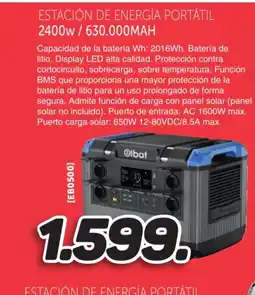 Mandatelo.com Estación de energía portátil 2400w/630.000mah oferta