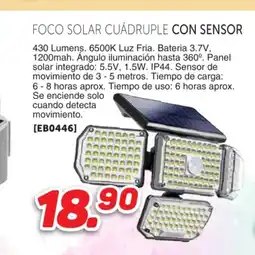 Mandatelo.com Foco solar cuádruple con sensor oferta