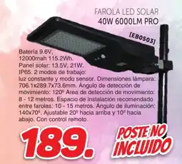 Mandatelo.com Farola led solar 40w 6000lm pro oferta