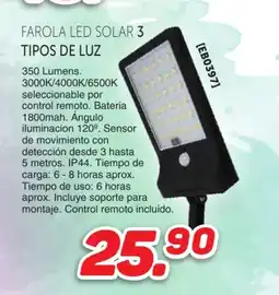 Mandatelo.com Farola led solar 3 tipos de luz oferta