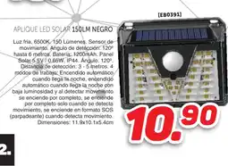 Mandatelo.com Aplique led solar 150lm negro oferta