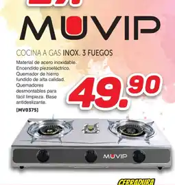 Mandatelo.com Cocina a gas inox. 3 fuegos oferta