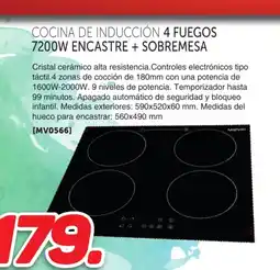 Mandatelo.com Cocina de inducción 4 fuegos 7200w encastre + sobremesa oferta