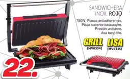 Mandatelo.com Sandwichera inox. rojo oferta