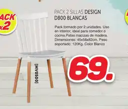Mandatelo.com Pack 2 sillas design d800 blancas oferta