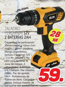 Mandatelo.com Taladro percutor 12v 2 baterías 2ah oferta