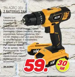 Mandatelo.com Taladro 16v 2 baterías 2ah oferta