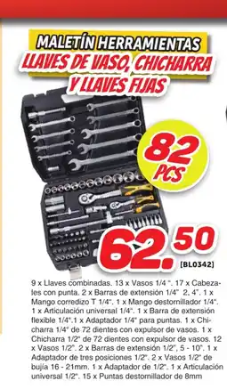 Mandatelo.com Maletín herramientas llaves de vaso chicharra y llaves fijas oferta