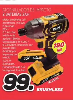 Mandatelo.com Atornillador de impacto 2 baterías 2ah oferta