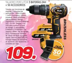 Mandatelo.com Taladro percutor 3 baterías 2ah +50 accesorios oferta