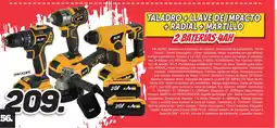 Mandatelo.com Taladro + llave de impacto +radial+martillo 2 baterias 4ah oferta