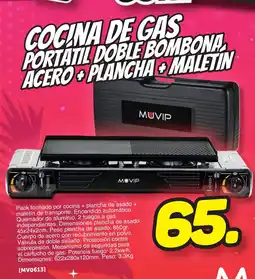 Mandatelo.com Cocina de gas portatil doble bombona acero plancha maletin oferta