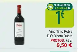 mYm supermercados PROTOS Vino Tinto Roble D.O.Ribera Duero oferta