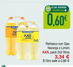 mYm supermercados KAS Refresco con Gas Naranja o Limón oferta