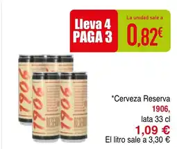 mYm supermercados 1906 Cerveza Reserva oferta