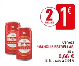 mYm supermercados MAHOU 5 ESTRELLAS Cerveza oferta