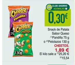 mYm supermercados CHEETOS Snack de Patata Sabor Queso oferta