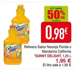 mYm supermercados SUNNY DELIGHT Refresco Sabor Naranja Florida o Mandarina California oferta