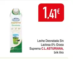 mYm supermercados C.L.ASTURIANA Leche Desnatada Sin Lactosa 0% Gras Suprema oferta