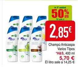 mYm supermercados H&S Champú Anticaspa Varios Tipos oferta