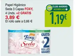 mYm supermercados FOXY Papel Higiénico Seda 3 Capas oferta