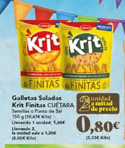 Gadis CUETARA Galletas Saladas Krit Finitas oferta