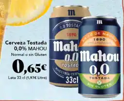 Gadis MAHOU Cerveza Tostada 0,0% oferta