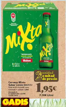 Gadis MAHOU Cerveza Mixta Sabor Limón oferta