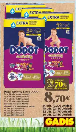 Gadis DODOT Pañal Activity Extra oferta