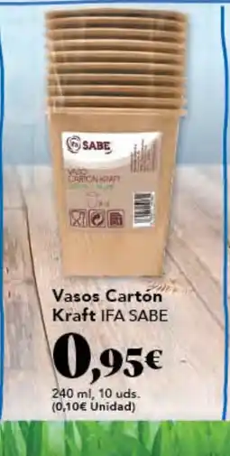 Gadis IFA SABE Vasos Cartón Kraft oferta