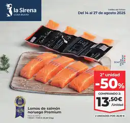 La Sirena Lomos de salmón noruego Premium oferta