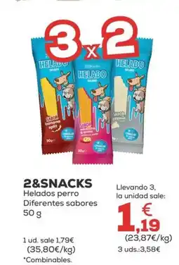 Kiwoko 2&SNACKS Helados perro Diferentes sabores oferta