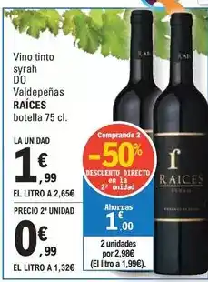 E.Leclerc Valdepeñas - vino tinto syrah do oferta