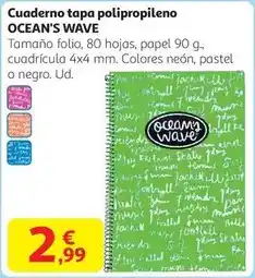 Alcampo Wave - cuaderno tapa polipropileno oferta