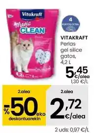 Eroski Vitakraft - perlas gel silice gatos oferta