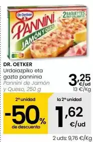 Eroski Dr oetker - pannini de jamon y queso oferta