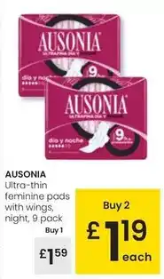 Eroski Ausonia - ultra-thin feminine pads with wings, night oferta