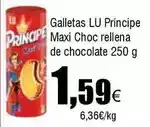 FROIZ Lu - galletas principe maxi choc rellena de chocolate oferta