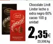 FROIZ Lindt - chocolate lindor leche o extra negro 60% cacao oferta