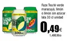 FROIZ Fuze tea - te verde maracuya, limon o limon sin azucar oferta
