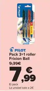 Carrefour Pilot - pack 3+1 roller frixion ball oferta