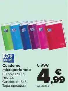 Carrefour Oxford - cuaderno microperforado oferta