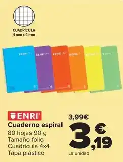Carrefour Enri - cuaderno espiral oferta