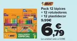 Carrefour Bic - pack 12 lápices + 12 rotuladores + 12 plastidocor oferta
