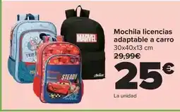 Carrefour Mochila licencias adaptable a carro oferta