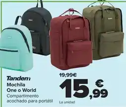 Carrefour Tandem - mochila one o world oferta