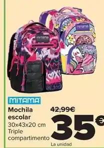 Carrefour Mitama - mochila escolar oferta